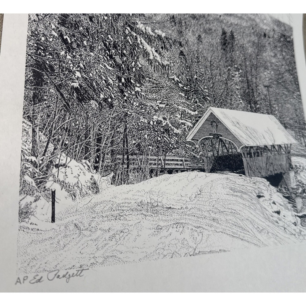 Ed Padgett Signed‎ AP Black and White Bridge Landscape Fine Art Print 11x17